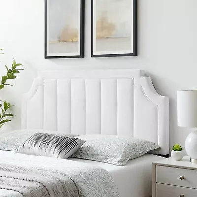 Modway Alyona Performance Velvet Twin Headboard In White • $100.85