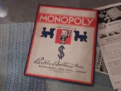 Vintage Monopoly Game Wood Pieces Complete Boxed No Board Excellent Condition • $75