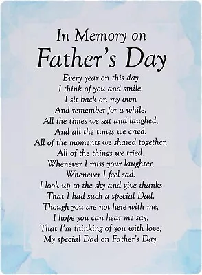 £3.45 • Buy Graveside/memorial Card In Memory On Fathers Day Memorial Card