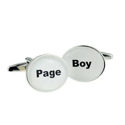 Unboxed Budget White Oval Wedding Cufflinks In Various Roles • £4.99