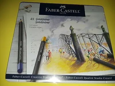 FABER-CASTELL Creative Studio GOLDFABER Color Pencils Tin Set~48 CT.~$23.88 • $23.88