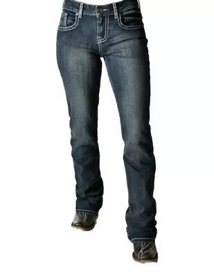 Cowgirl Tuff Western Jeans Womens Give Up Fitted Dark Wash JNGUDK • $99.94