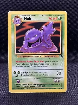 Muk 28/62 Non Holo Fossil Set Rare Pokemon WOTC Played • £3.95