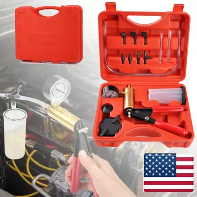 $21.97 • Buy Automotive Hand Held Vacuum Pump Brake Clutch Bleeder Tester Set Bleeding Kit US