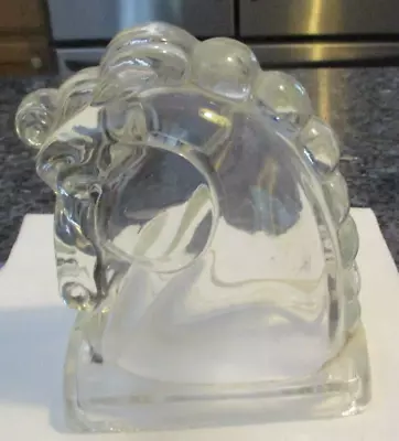 Vintage LE Smith Clear Glass Horse Head Bookend • $4.99