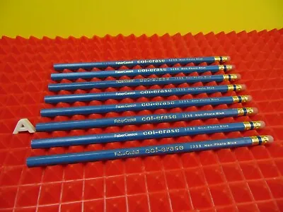 8 Pack Faber Castell Col-Erase 1298 Non Photo Blue Pencils Made In USA New • $10