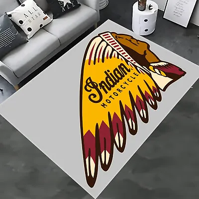 Indian Motorcycle Decor Indian Motorcycle Rug Retro Indian Motorcycle Rug • $69