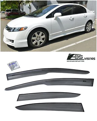 For 06-11 Honda Civic Sedan JDM Mugen II Style Side Window Vents Rain Deflectors • $28.99