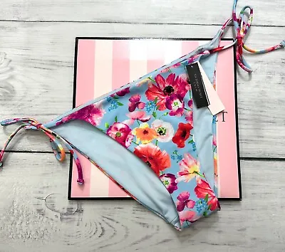 Victoria's Secret Swim Side Tie Bikini Bottom Blue Floral • $15
