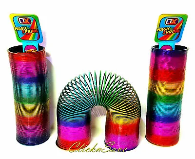 2 X 15cm Large Rainbow Magic Spring Fun Toy Stretching 10m Bouncing • £8.95