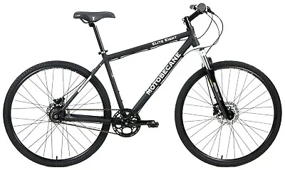 17.5in Matte Black 2022 Motobecane Elite Eight DISC Brake Hybrid Bicycle • $799.95