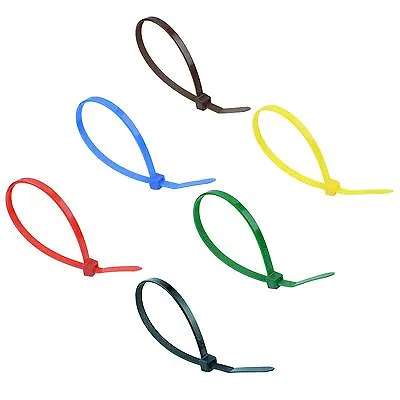 Nylon Cable Ties Zip Tie Wraps - Various Colours & Sizes • £1.59