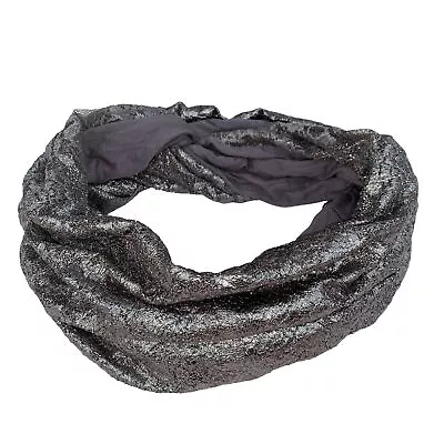 Silver Grey Shine Infinity Scarf Shiny 12x35 Length • $12.60