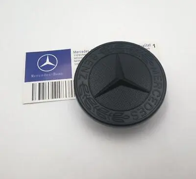 AMG Hood Emblem Matte Black Front Flat Laurel Wreath Badge For Mercedes 57mm • $11.99