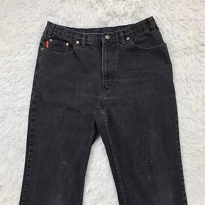 Vintage Mustang Jeans Mens 34x29 Black Faded Straight Denim Pants Tag 36x30 • $21