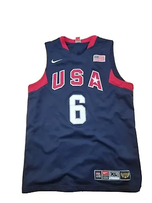 £300 • Buy LeBron James #6 2008 Team USA Olympics Jersey Basketball Mens Extra Large 