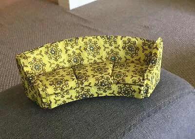 Vintage Dollhouse Redbox Curved Patterned Parlour Sofa MCM #2 • $35