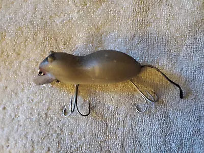 Vintage Heddon Meadow Mouse 3 Inch Good Plus Condition Nice Greenish Gray/White • $9