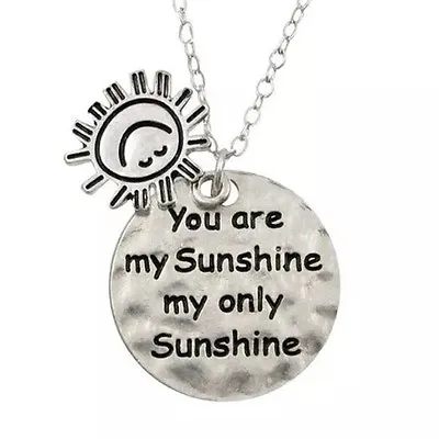 You Are My Sunshine Sun Charm Silver Pendant Necklace Womans Ladies Christmas • £4.49