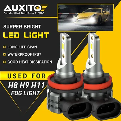 2X AUXITO H11 H16 H8 LED Fog Driving Light 6000K Super Bright Bulb DRL White L3A • $18.99