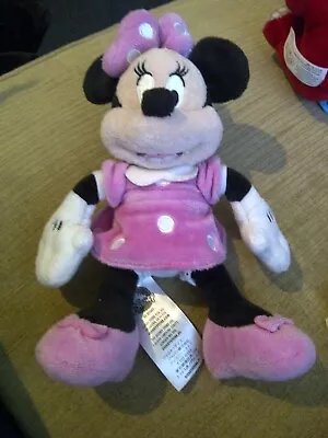 Disney Store Exclusive Minnie Mouse Plush In Polka Dot Pink Dress (6  Tall) • £7.50