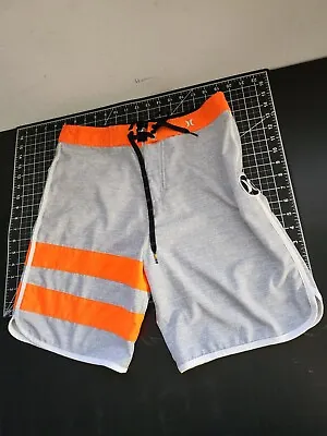 Hurley Phantom Board Shorts Mens Size 29 Gray & Orange Striped Dot • $18.88