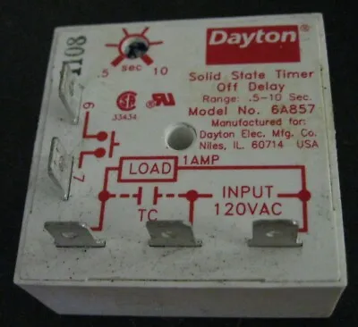 Dayton 6A857 Solid State Timer Off Delay • $10