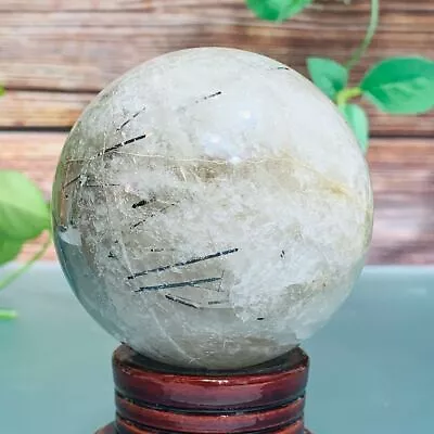 452g Natural Black Tourmaline Crystal Ball Quartz Sphere Meditation Healing • $42.31