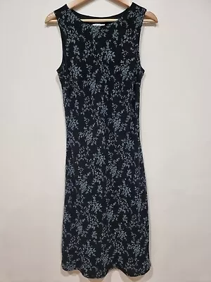 Vintage Sportsgirl Shift Dress Black Floral Women's 12 • $29.99