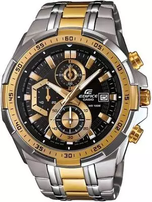 CASIO EDIFICE Silver Golden Analog Quartz Watch - For Men EX18 EFR-539SG-1AVUDF • £74.89
