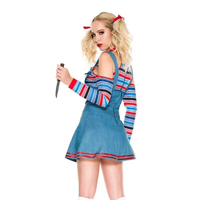 Ghost Doll Cosplay Chucky Costumes Women Outfit Adult Girls Fancy Dress Clown  • $37.19