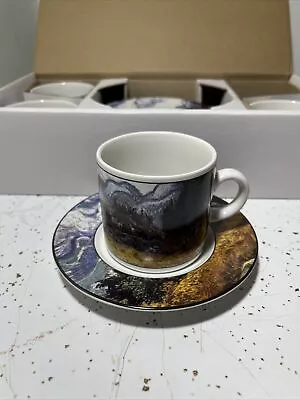 $18 • Buy VINCENT VAN GOGH Painting 8 Piece Espresso Coffee/Tea Cup & Plates InBox SET-NEW