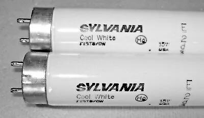 2x New Sylvania F15T8/CW 15W T8 4200K 18  Fluorescent Tube Light Bulb 21616 USA  • $19.95