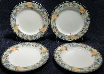 Mikasa Garden Harvest Salad Plates 8 3/8  CAC29 Intaglio Orange Set 4 Excellent • $34.99