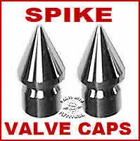 Pair Chrome Spike Motorcycle Valve Stem Caps (fits All Motorcycles & Cars • $9.95