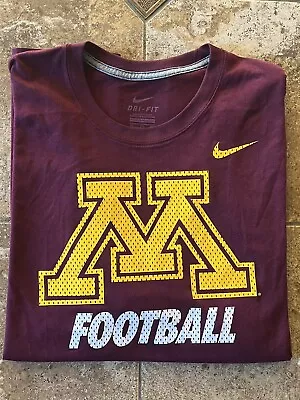 Nike Dri Fit Minnesota Golden Gophers Football Big Graphic T Shirt 2XL Maroon • $20