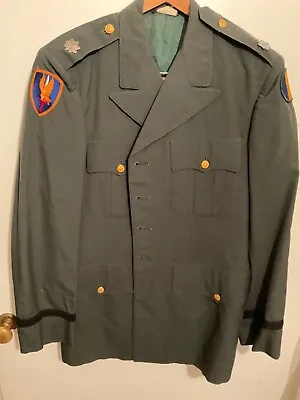 US Army Military Officer Uniform Coat Jacket Oaks Leafs 42L Vintage • $11.99