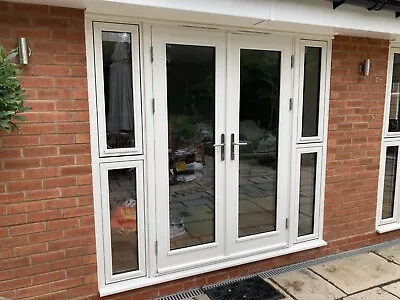 £150 • Buy White Painted Timber And Double Glazed French Patio Doors And Side Windows