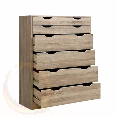 Artiss 6 Chest Of Drawers Tallboy Dresser Table Storage Cabinet Oak Bedroom • $164.49