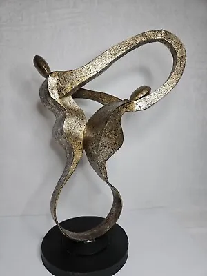 Mid Century Abstract Gilt Metal Sculpture Of Dancing Couple  • $60
