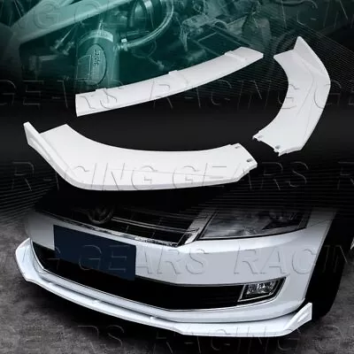 Universal Painted White Front Bumper Lower Body Kit Splitter Spoiler Lip 3-pcs • $33.95