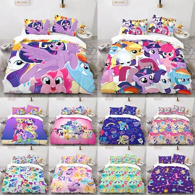 3D Little Pony Duvet Cover Pillowcase Applejack Pillow Case Bedding Set 3Piece • $49.59