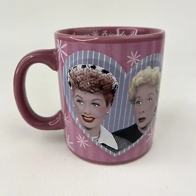 I Love Lucy Friends Forever Pink Mug Cup Ethel Best Friends Hearts 2011 CBS • $16.99
