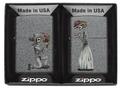 Zippo Windproof Lighter Set Iron Stone Finish Day Of The Dead Skulls 2020 NEW • £99.99