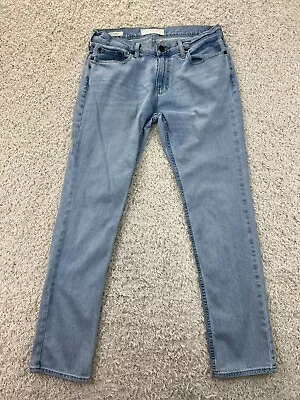 Hollister Jeans Mens 32x32 Blue Denim Stretch Skinny Fit Light Wash Faded Epic • $12.98