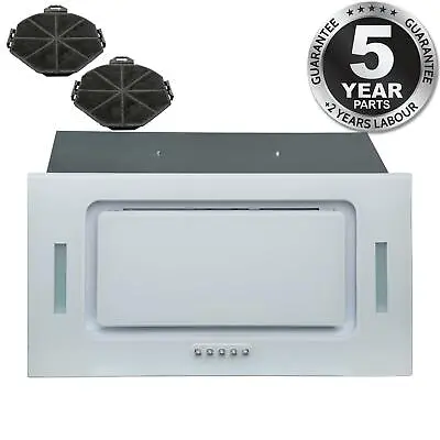 SIA UCG52WH 52cm White Glass Built In Cupboard Cooker Hood Fan Extractor +Filter • £101.99