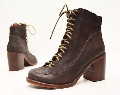 Jeffrey Campbell Gwenyth Vintage Style High Heeled Side Zip Leather Boots - Sz 7 • $60