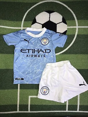 Child’s Manchester City Fc Home Football Kit By Puma Size 2-3 Years • £15