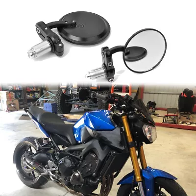 7/8  Handle Bar End Side Rearview Mirrors For Yamaha YZF R6 R3 R1 FZ6N FZ07 FZ09 • $16.64