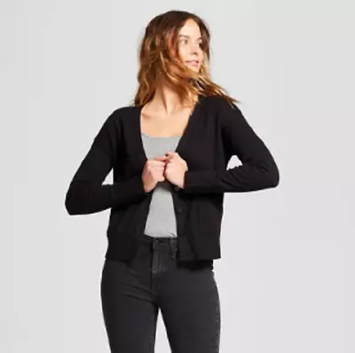 $12.99 • Buy Women's Any Day V-Neck Cardigan Sweater - A New Day - Black - NWT